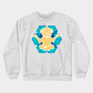 Geometrical spiritual meditating monkey Crewneck Sweatshirt